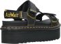 Dr. Martens Zwarte Leren Platte Sandalen met Klittenbandsluiting Black Dames - Thumbnail 6