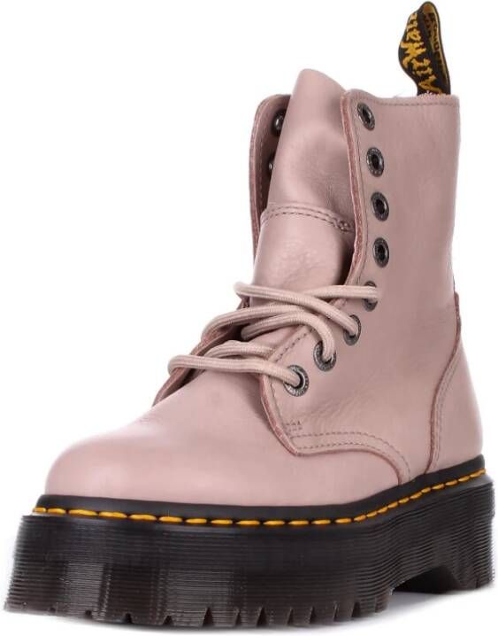 Dr. Martens Unisex Leren Laarzen met Rits Beige Dames