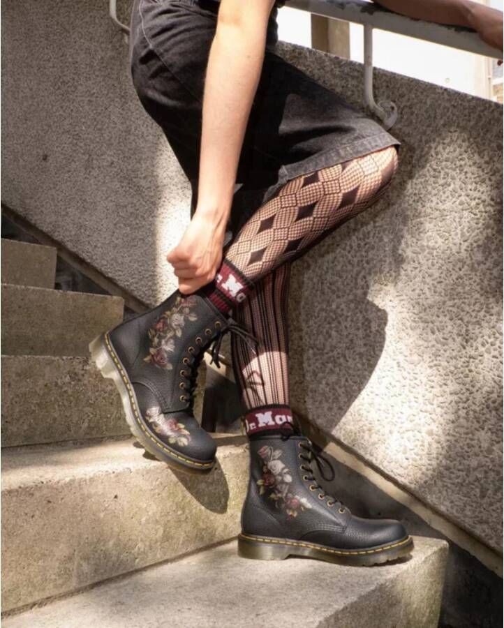 Dr. Martens Verwelkte Rozen Klassieke Leren Laarzen