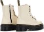 Dr. Martens Beige Leren Enkellaarzen met Dubbele Sluiting Beige Dames - Thumbnail 8