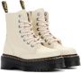 Dr. Martens Beige Leren Enkellaarzen met Dubbele Sluiting Beige Dames - Thumbnail 9