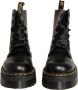 Dr. Martens Zwarte Leren Platformlaars met Decoratieve Stiksels Black Dames - Thumbnail 13