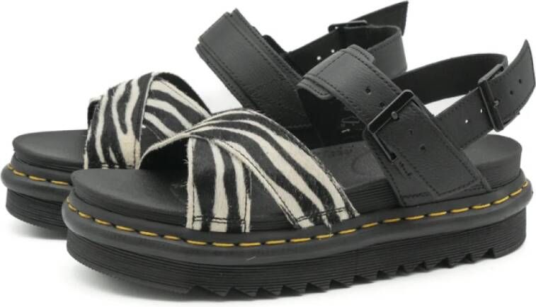 Dr. Martens Voss II Zwart Wit Sandalen voor Dames Black Dames