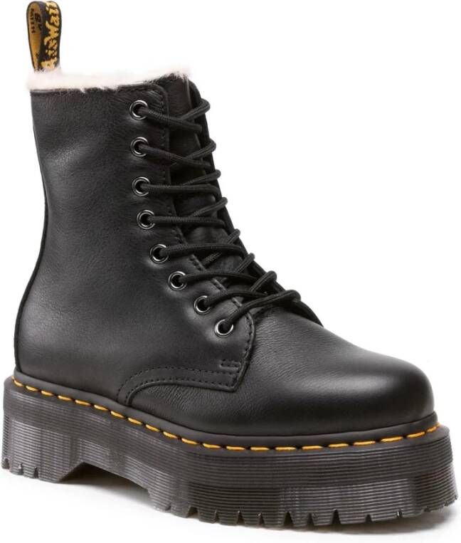 Dr. Martens Zwarte Bontgevoerde Laars Black Heren