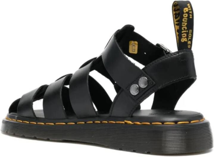 Dr. Martens Zwarte Caged Sandalen Logo Leer Black Heren