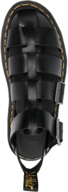 Dr. Martens Zwarte Caged Sandalen Logo Leer Black Heren