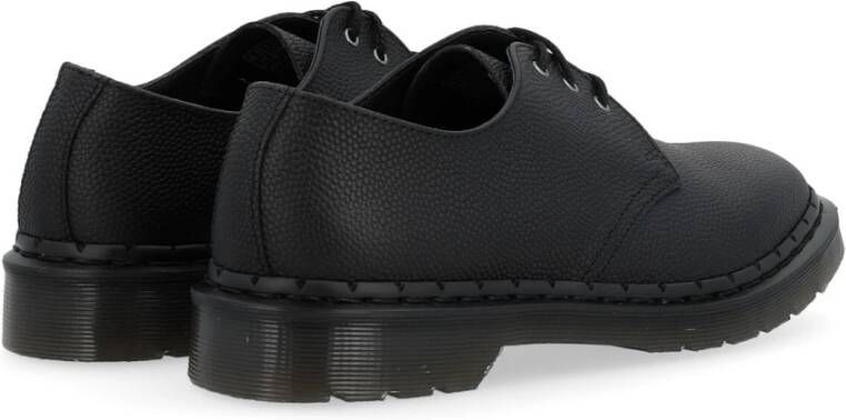 Dr. Martens Zwarte Gehamerde Leren Derby Schoen Black Heren