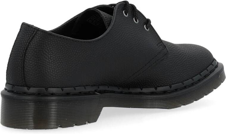 Dr. Martens Zwarte Gehamerde Leren Derby Schoen Black Heren