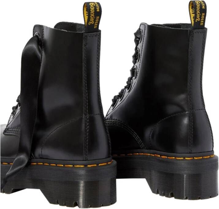 Dr. Martens Zwarte Leren Chunky Zool Laarzen Black Dames
