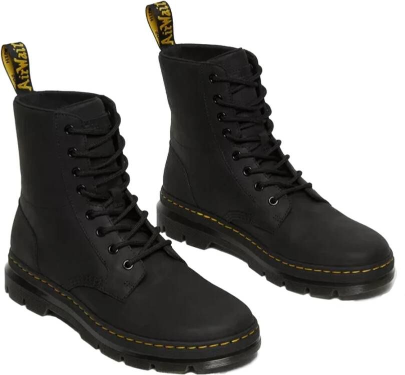 Dr. Martens Zwarte Leren Combs Laarzen Black Dames