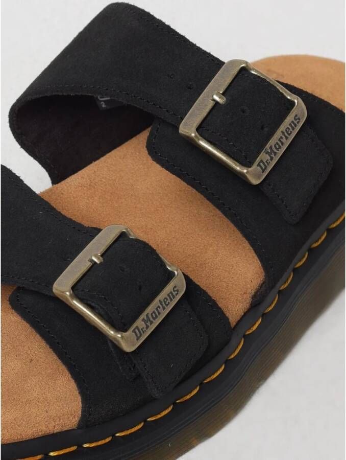 Dr. Martens Zwarte Leren Gesp Sandalen