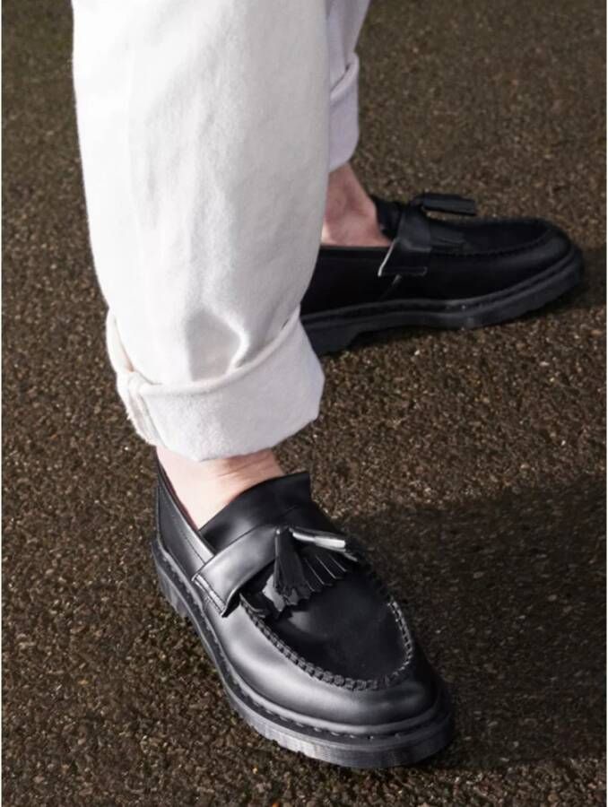 Dr. Martens Zwarte Leren Mocassins Adrian Mono Black Heren