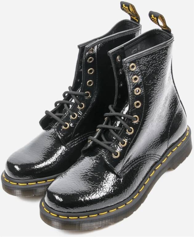 Dr. Martens Zwarte Leren Veterschoenen voor Dames Black Dames