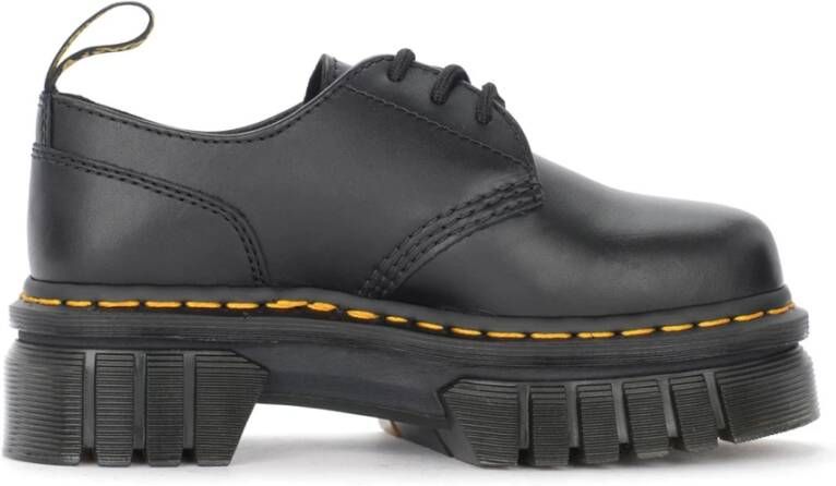 Dr. Martens Zwarte Nappa Lux Audrick Veterschoen Black Dames