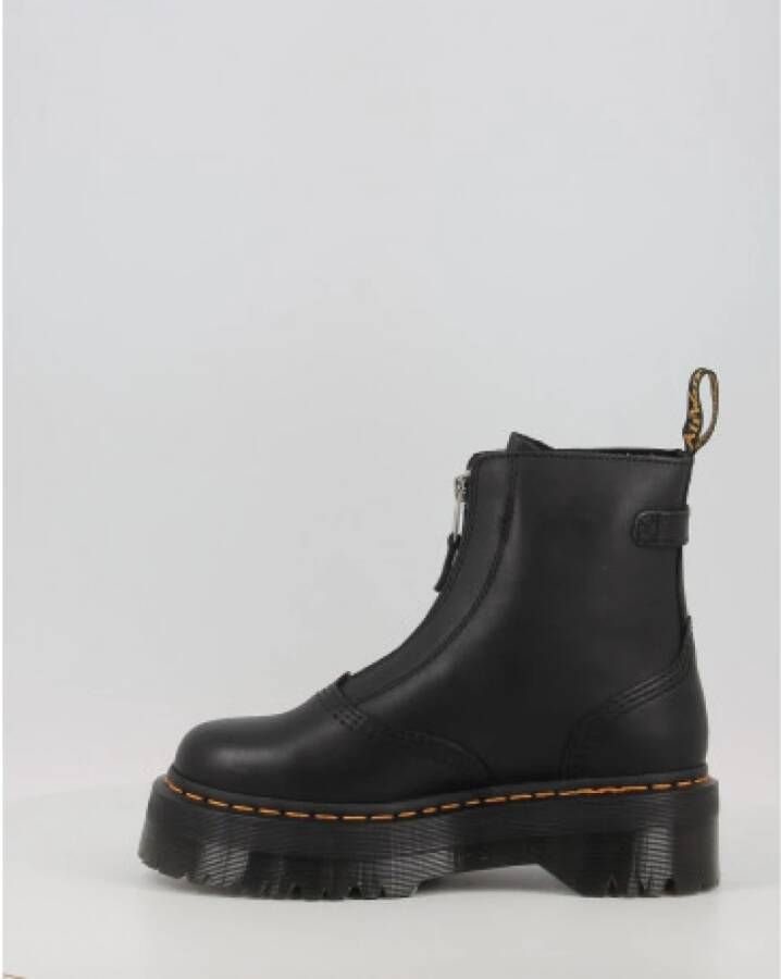 Dr. Martens Zwarte Plateauboots met Rits Gratis Verzending Zwart Dames