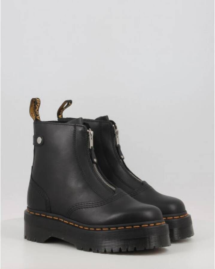 Dr. Martens Zwarte Plateauboots met Rits Gratis Verzending Zwart Dames