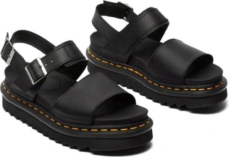 Dr. Martens Zwarte Platte Hydro Sandalen Black Dames