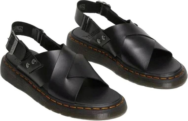Dr. Martens Zwarte platte sandalen voor volwassenen Black Dames