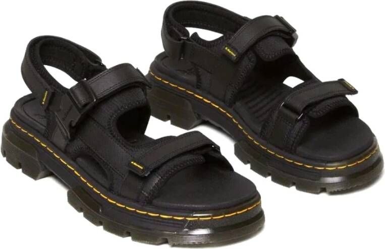 Dr. Martens Zwarte Poly Platte Sandalen voor Mannen Black Heren