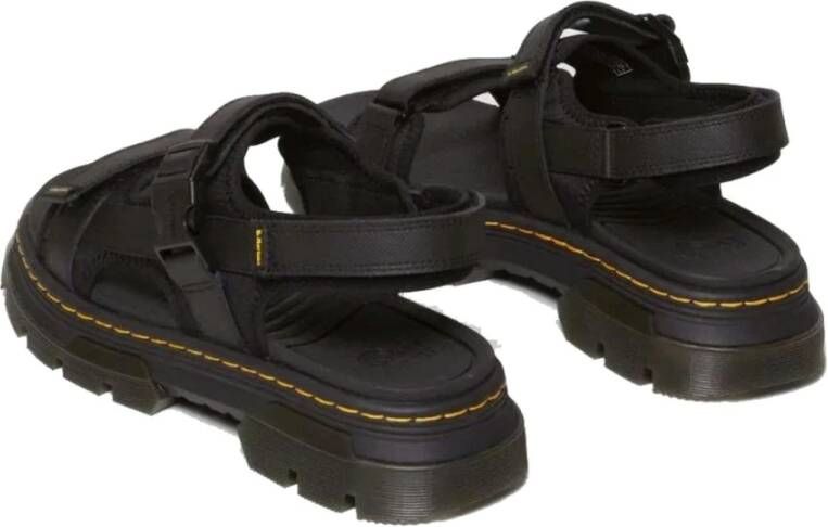 Dr. Martens Zwarte Poly Platte Sandalen voor Mannen Black Heren