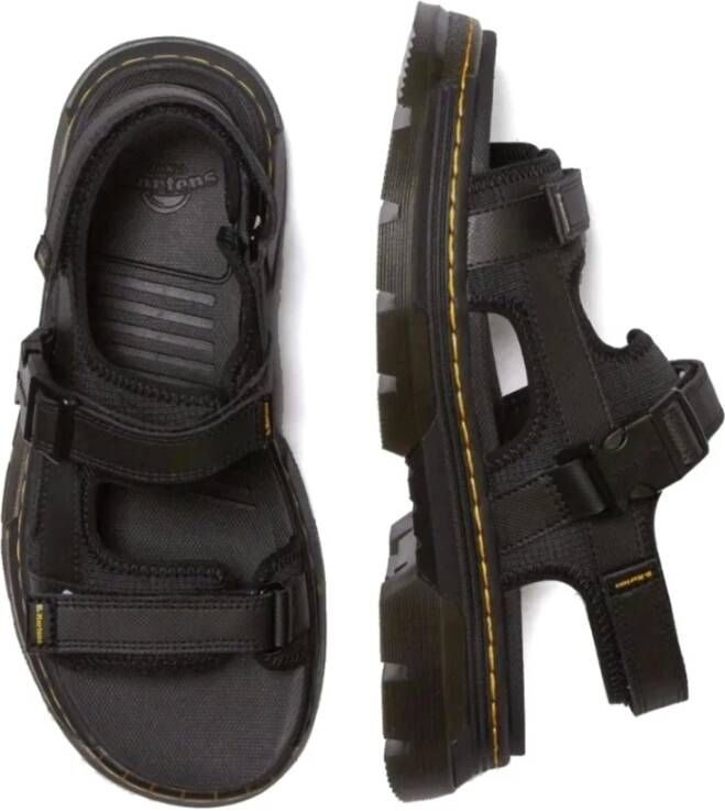 Dr. Martens Zwarte Poly Platte Sandalen voor Mannen Black Heren