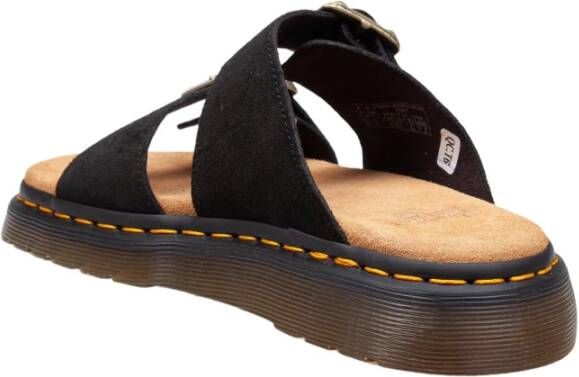 Dr. Martens Zwarte Suède Gesp Sandalen