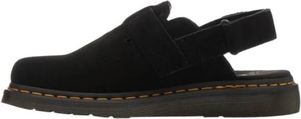 Dr. Martens Zwarte Suède Lage Sandalen Black Dames