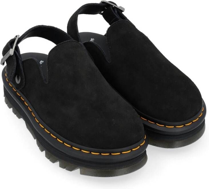 Dr. Martens Zwarte Suède Zebzag Muiltjes Black Heren