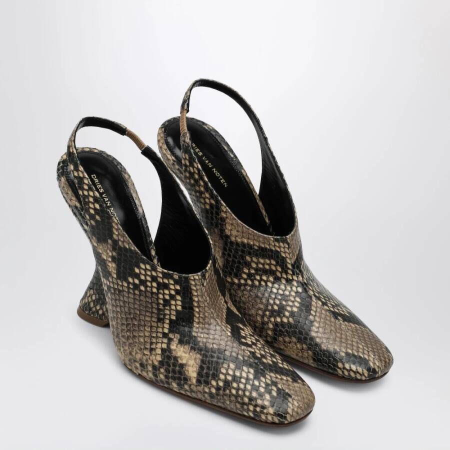Dries Van Noten Beige Leren Platte Schoenen