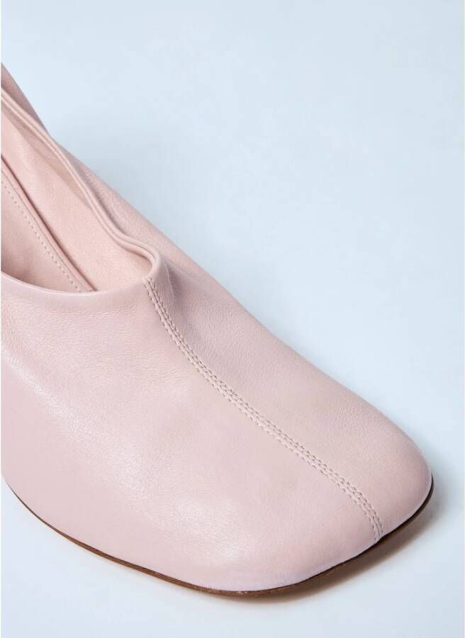 Dries Van Noten Gebogen Hak Leren Pumps Pink Dames
