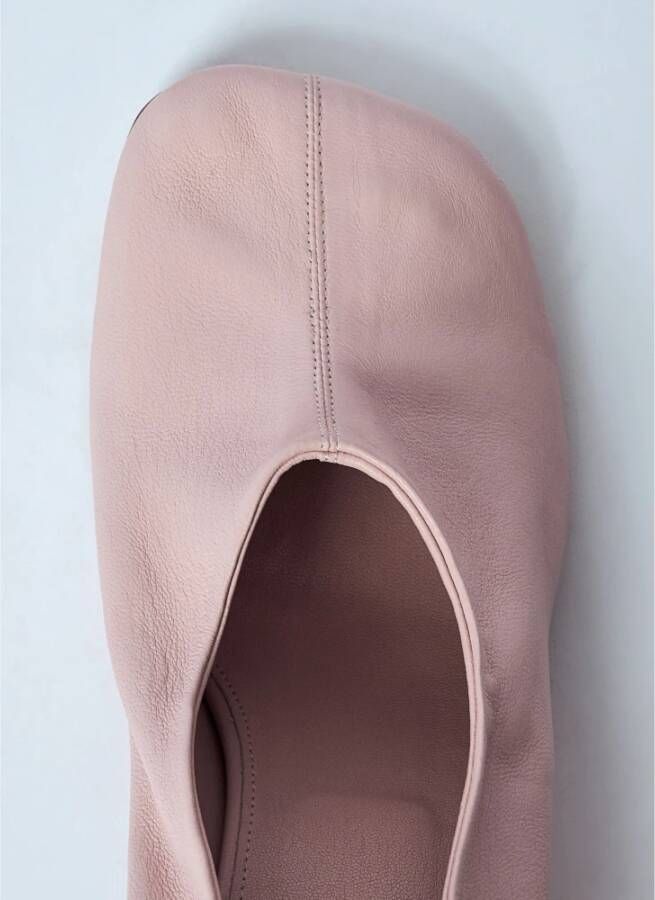 Dries Van Noten Gebogen Hak Leren Pumps Pink Dames