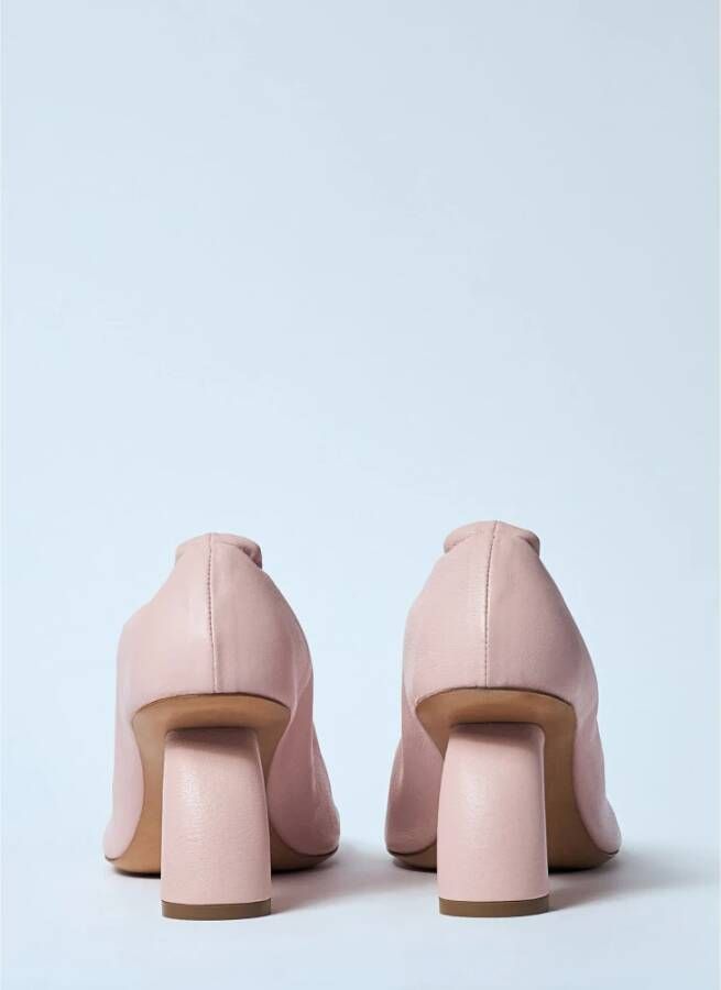 Dries Van Noten Gebogen Hak Leren Pumps Pink Dames