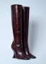 Dries Van Noten Italiaanse Leren Sleehaklaarzen Brown Dames - Thumbnail 2