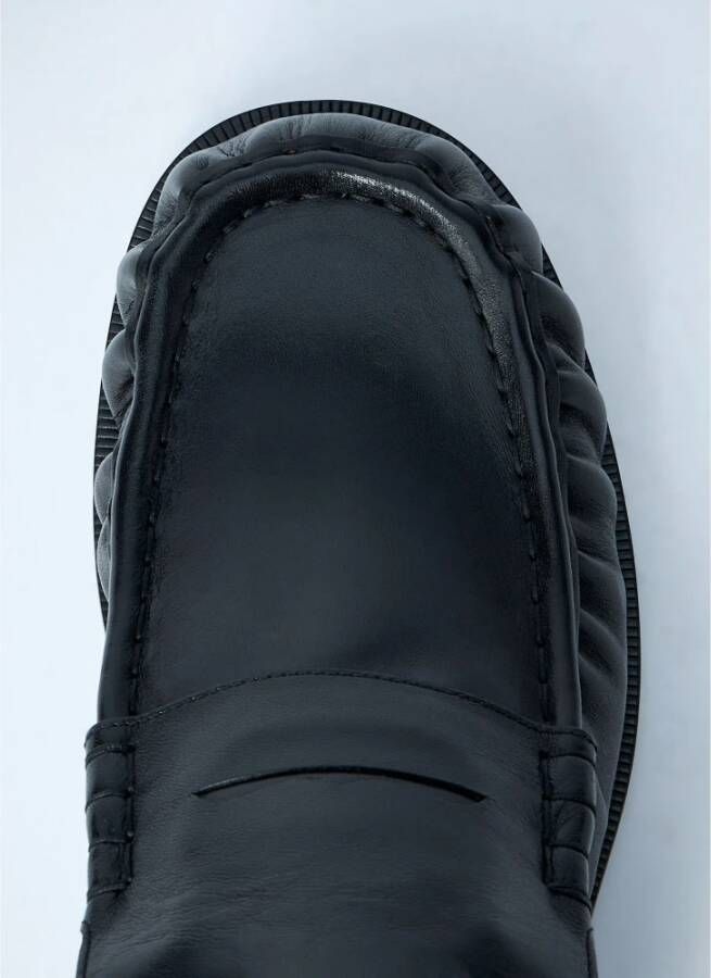 Dries Van Noten Leren Loafer Muiltjes Vierkante Neus Open Achterkant