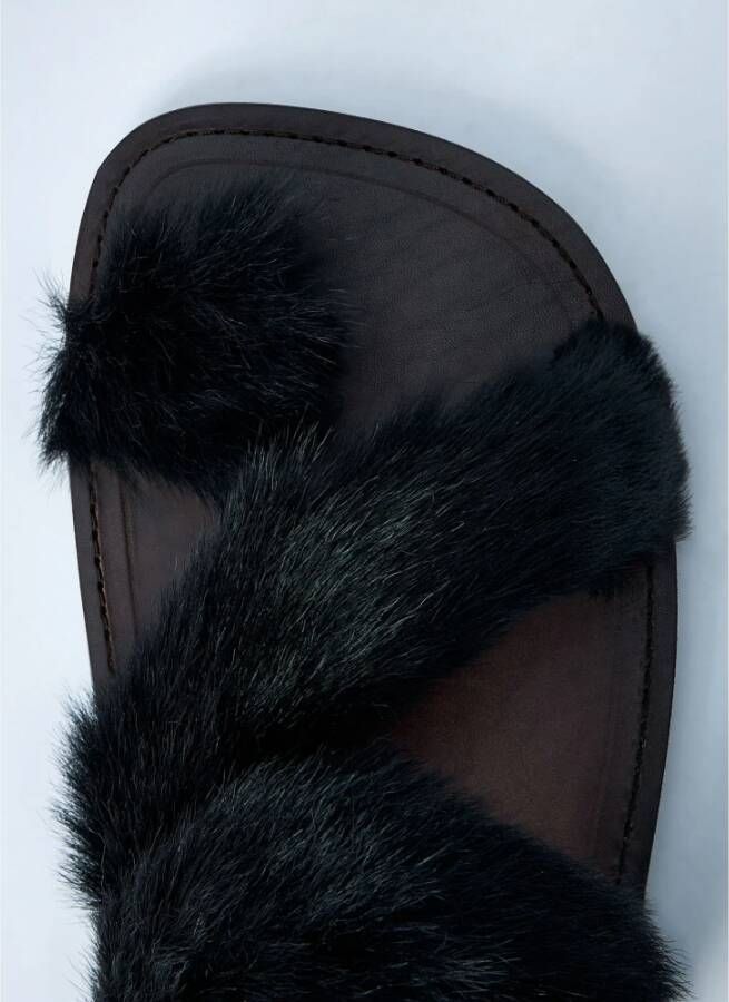 Dries Van Noten Wollen Leren Sandalen