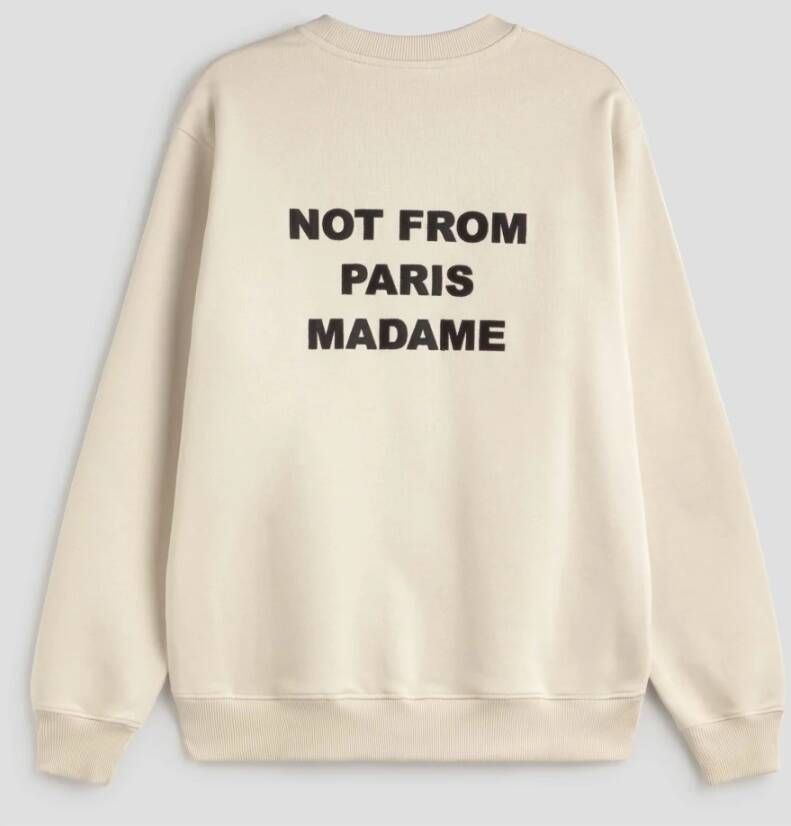 Drole de Monsieur Beige Slogan Sweatshirt met Attitude