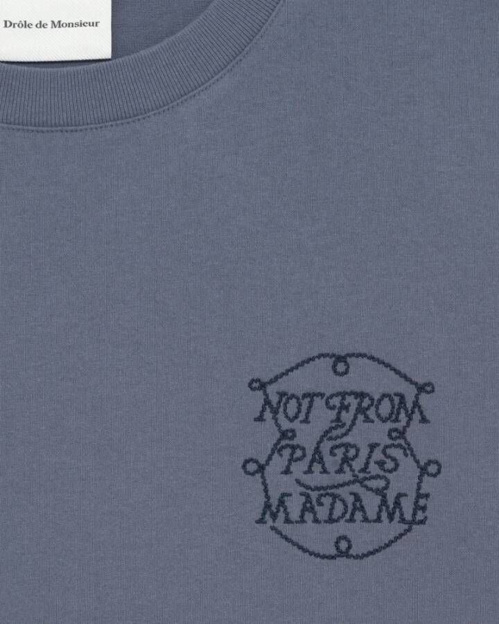 Drole de Monsieur Blauw Slogan Tresses T-shirt