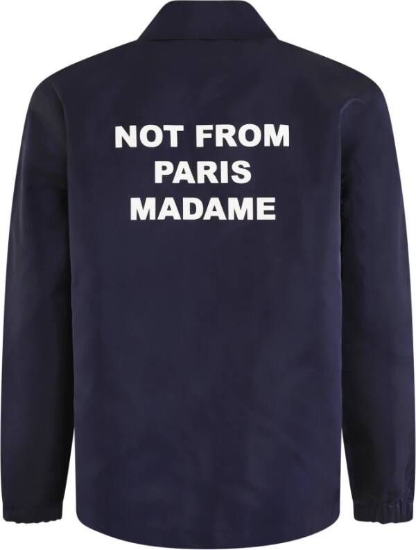 Drole de Monsieur Blauwe Slogan Jas voor Heren