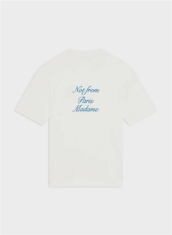 Drole de Monsieur Cursieve Slogan T-shirt Wit