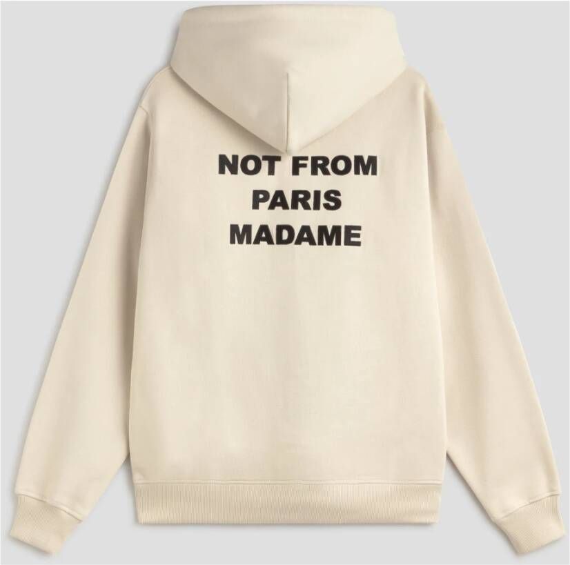 Drole de Monsieur Gedurfde Slogan Hoodie in Beige