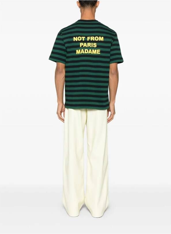 Drole de Monsieur Gestreept Slogan T-Shirt