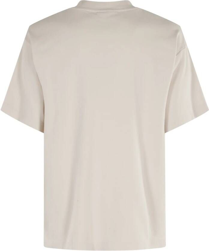 Drole de Monsieur Klassiek Slogan T-shirt in Mastic Kleur