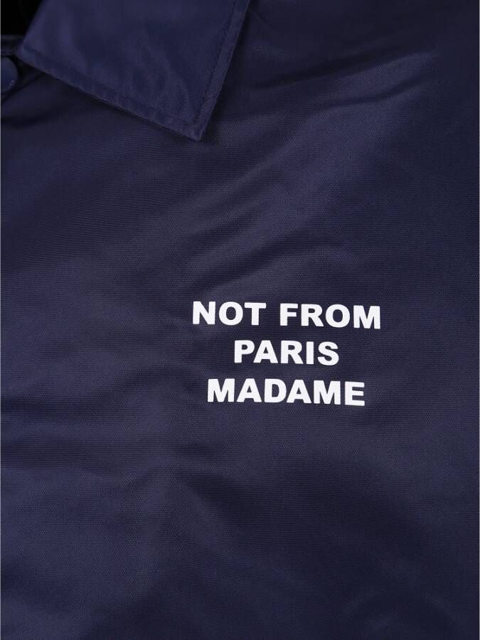 Drole de Monsieur Navy Nylon Slogan Jas