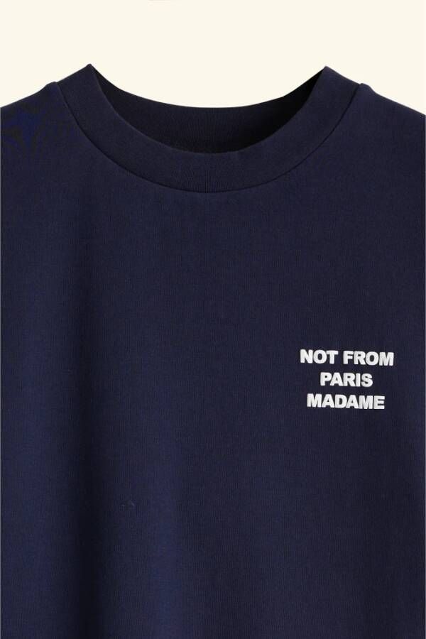 Drole de Monsieur Navy Slogan Print T-shirt