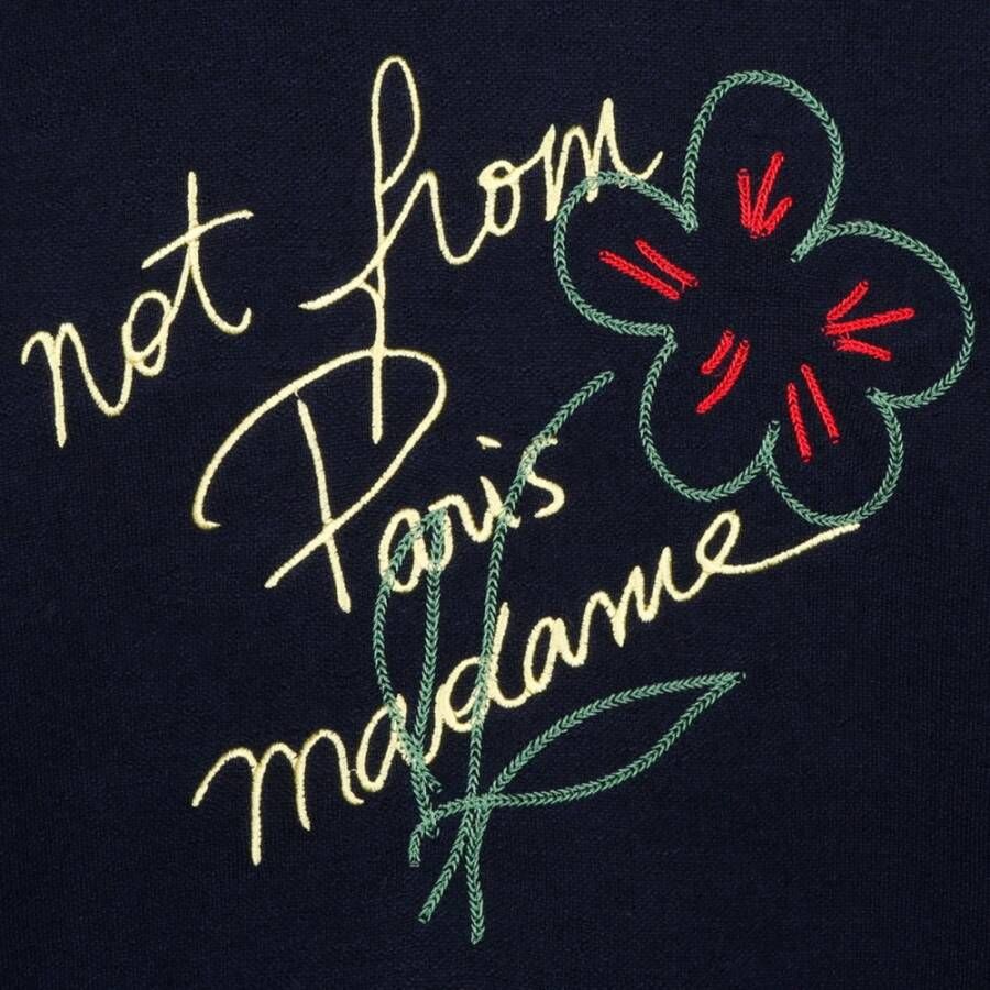 Drole de Monsieur Navy Sweatshirt met Slogan Print
