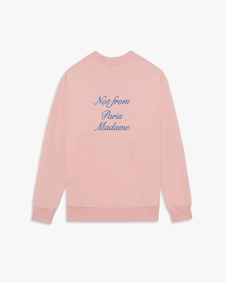 Drole de Monsieur Sweatshirt van katoen met cursieve slogan