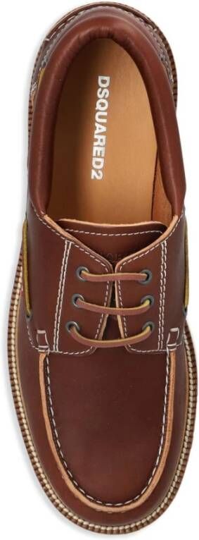 Dsquared2 Bruine Leren Veterschoenen