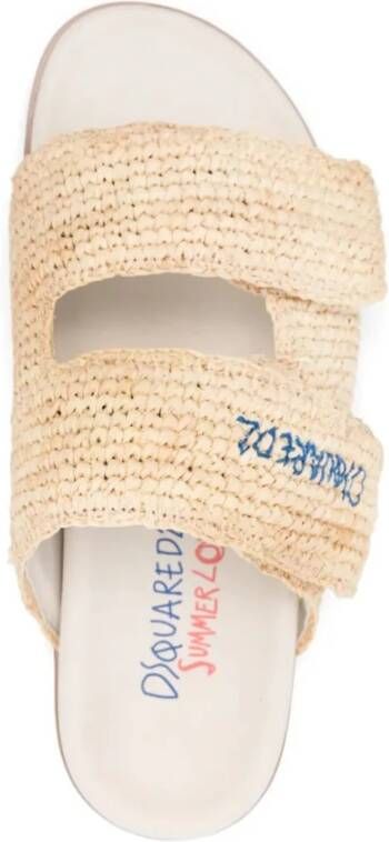 Dsquared2 Bruine Raffia Sandalen