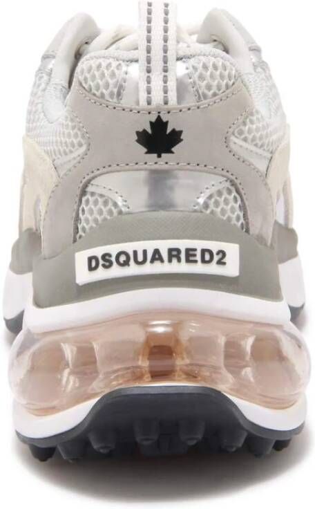 Dsquared2 Bubble Schoenen Wit Grijs Zilver Kalfsleer
