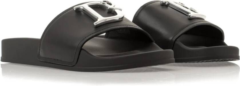 Dsquared2 Trendy D2 Slides voor modebewuste vrouwen Zwart Dames